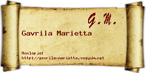 Gavrila Marietta névjegykártya